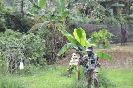 Arena paintball di Puncak Bogor tampak dari sisi lapangan